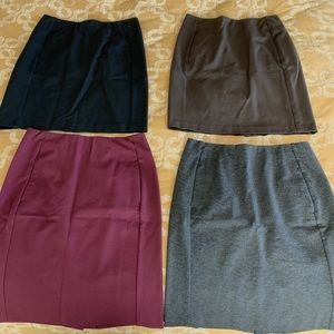 J. Jill Ponte knit pencil skirts set of 4 like new